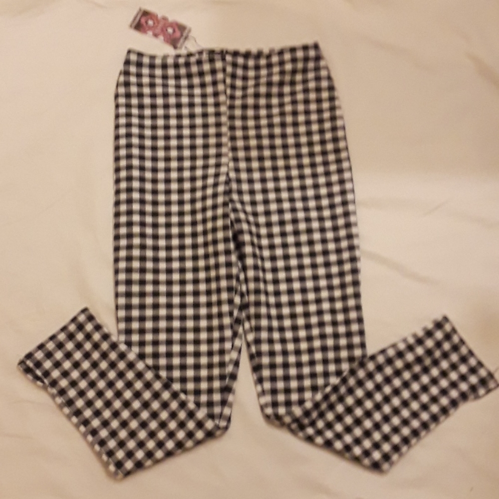 Gingham skinny pants